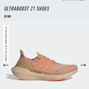 Adidas Ultraboost 21 Shoes - Peachy/Pink and Gold